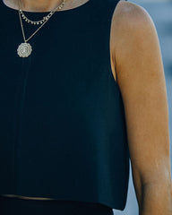 Naia Sleeveless Crop Top - Black