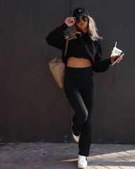 Namaste Mindset Ribbed Pants - Black