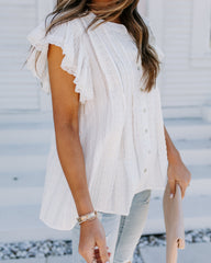 Narcissus Cotton Lace Button Down Top