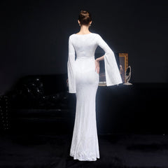 Natalie Open Sleeve Formal Sequined Mermaid Dress