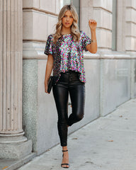 Neptune Sequin Puff Sleeve Blouse