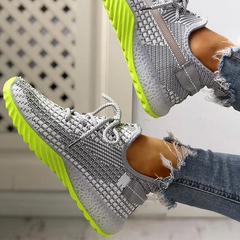 Net Surface Breathable Lace-Up Yeezy Sneakers