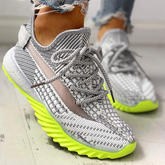 Net Surface Breathable Lace-Up Yeezy Sneakers