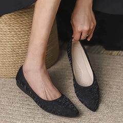 New In Comfort Pointed Toe Satin Flats