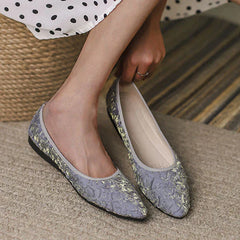 New In Comfort Pointed Toe Satin Flats