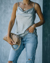 Nightlife Cowl Neck Metallic Cami Tank