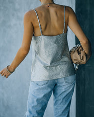 Nightlife Cowl Neck Metallic Cami Tank