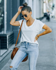 Nile Cotton Modal Scoop Tee - Off White