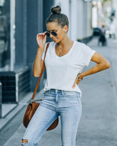 Nile Cotton Modal Scoop Tee - Off White