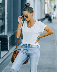 Nile Cotton Modal Scoop Tee - Off White