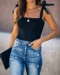 Nominee Organza Tie Bodysuit - Black