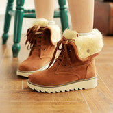 Non Slip Ankle Snow Booties Faux Fur Mid Calf Warm Boots