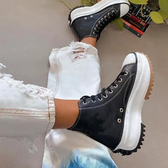 Non-Slip Sole High Top Lace Up Boots