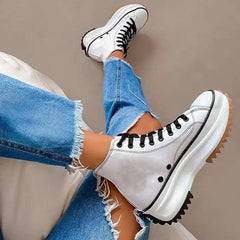 Non-Slip Sole High Top Lace Up Boots