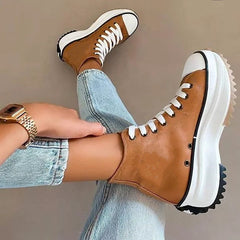 Non-Slip Sole High Top Lace Up Boots