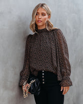 Norris Leopard Chiffon Ruffle Blouse