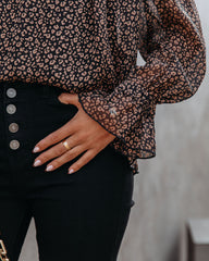 Norris Leopard Chiffon Ruffle Blouse