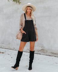 Northwest Cotton Linen Pocketed Romper - Black - SALE