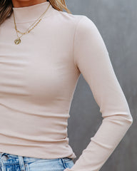 Norton Mock Neck Knit Top - Sand