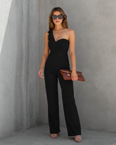 Not Sorry One Shoulder Jumpsuit - Black - SALE