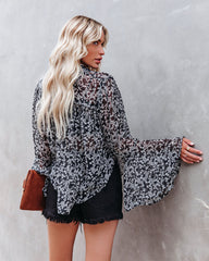 Nova Printed Bell Sleeve Blouse