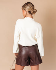 Oakley Pocketed Faux Leather Shorts - Chocolate