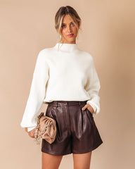 Oakley Pocketed Faux Leather Shorts - Chocolate