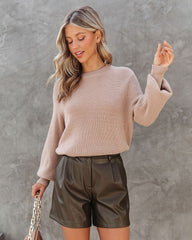 Oakley Pocketed Faux Leather Shorts - Olive