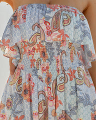 Ocean Wishes Printed Strapless Romper