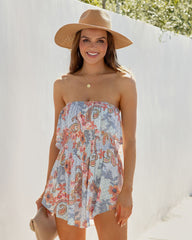 Ocean Wishes Printed Strapless Romper