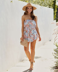 Ocean Wishes Printed Strapless Romper