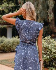 Ofelia Cotton Polka Dot Tie Front Crop Top