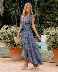 Ofelia Cotton Polka Dot Tie Front Crop Top