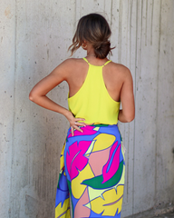 Off In Paradise Printed Wrap Midi Skirt