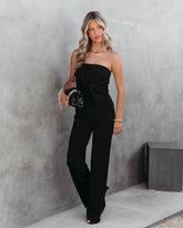 Off To The Opera Strapless Jumpsuit - Black