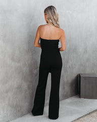 Off To The Opera Strapless Jumpsuit - Black