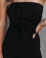 Off To The Opera Strapless Jumpsuit - Black