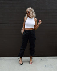 Old Skool Cargo Nylon Pants - Black