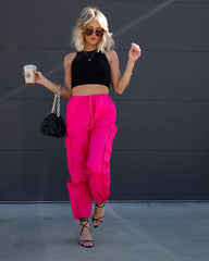 Old Skool Cargo Nylon Pants - Fuchsia