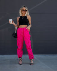Old Skool Cargo Nylon Pants - Fuchsia