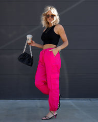 Old Skool Cargo Nylon Pants - Fuchsia