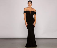 Olivia Formal Off The Shoulder Crepe Dress