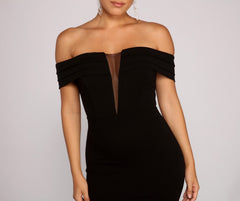 Olivia Formal Off The Shoulder Crepe Dress