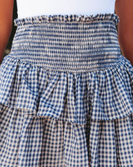On A Yacht Smocked Gingham Mini Skort