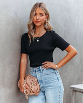 Onyx Short Sleeve Knit Top