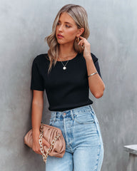 Onyx Short Sleeve Knit Top