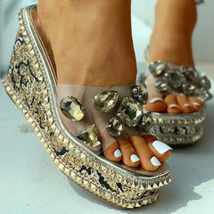 Open Toe Studded Rivet Heeled Sandals