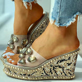 Open Toe Studded Rivet Heeled Sandals
