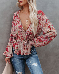 Ortega Adjustable Printed Blouse