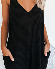 PREORDER - Andy Cotton Blend Pocketed Jumpsuit - Black